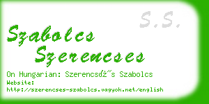 szabolcs szerencses business card